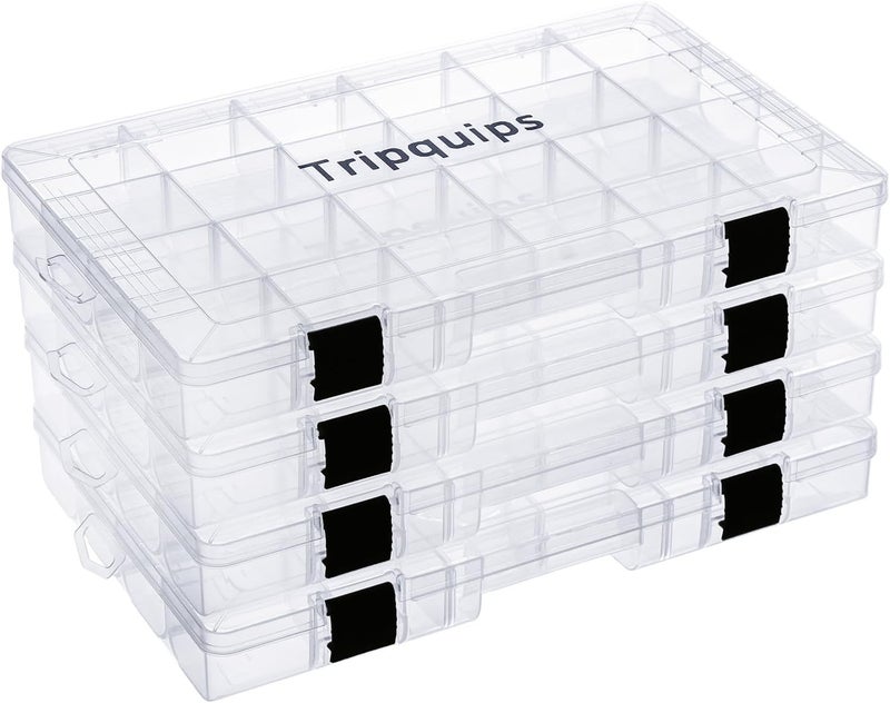 Tripquips 3600 Tackle Trays, Plastic Storage Organizer Box with Removable Dividers - Tackle Boxes - Fishing Tackle Storage - 3700 Tackle Trays - 2 Packs/4 Packs Box Organizer - Image 1